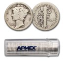 1923 Mercury Dime 50-Coin Roll Avg Circ