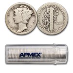 1923 Mercury Dime 50-Coin Roll Avg Circ