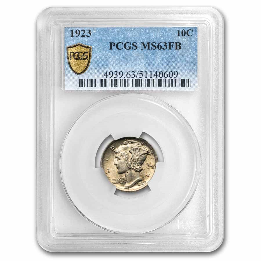 1923 Mercury Dime MS-63 PCGS (FB)