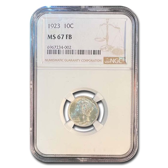 1923 Mercury Dime MS-67 NGC (FB) 1923 Mercury Dime MS-67 NGC (FB)