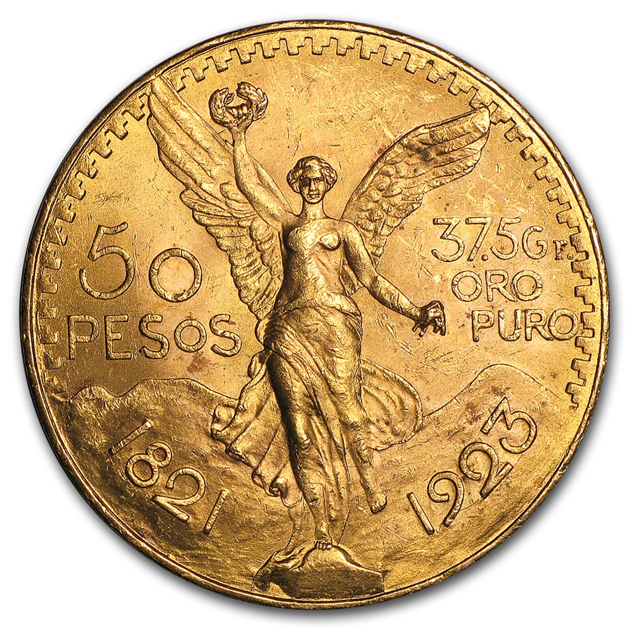 1923 Mexico Gold 50 Pesos AU