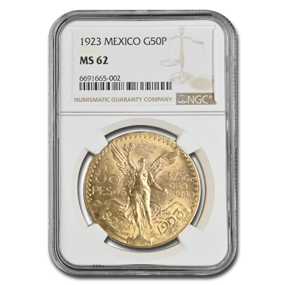1923 Mexico Gold 50 Pesos MS-62 NGC 1923 Mexico Gold 50 Pesos MS-62 NGC