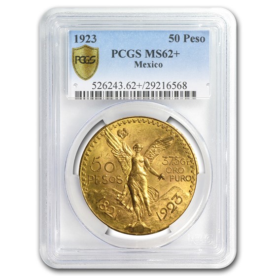 1923 Mexico Gold 50 Pesos MS-62+ PCGS 1923 Mexico Gold 50 Pesos MS-62+ PCGS