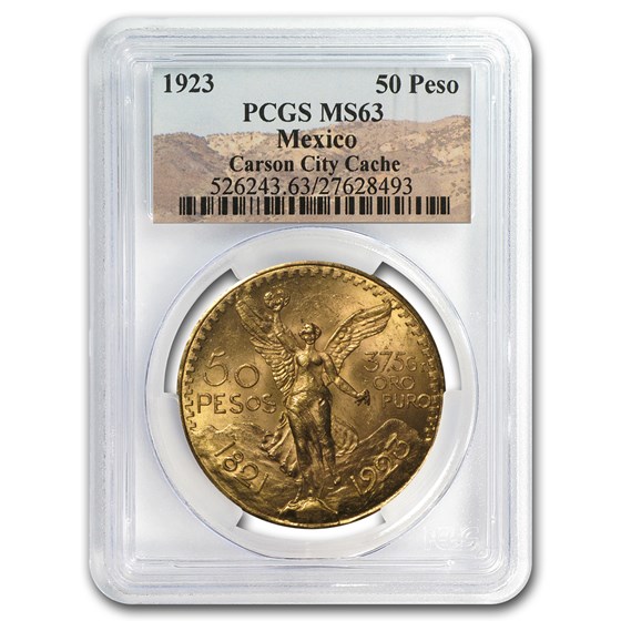 1923 Mexico Gold 50 Pesos MS-63 PCGS (Carson City Cache) 1923 Mexico Gold 50 Pesos MS-63 PCGS (Carson City Cache)