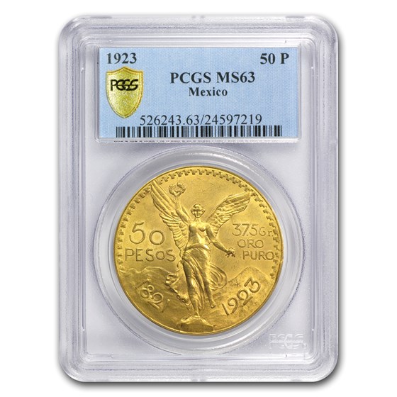 1923 Mexico Gold 50 Pesos MS-63 PCGS 1923 Mexico Gold 50 Pesos MS-63 PCGS