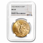 1923 Mexico Gold 50 Pesos MS-64 NGC