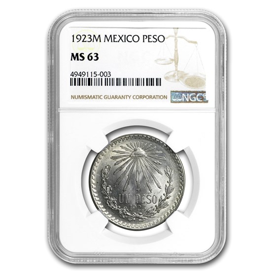 1923 Mexico Silver Peso MS-63 NGC 1923 Mexico Silver Peso MS-63 NGC