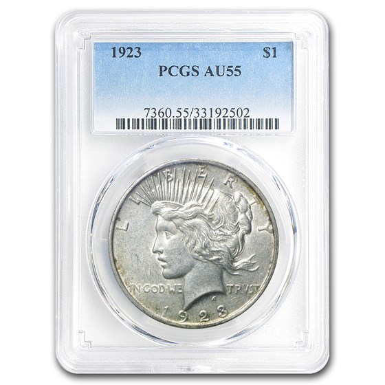 1923 Peace Dollar AU-55 PCGS (110 Degree CW Rotated Rev) 1923 Peace Dollar AU-55 PCGS (110 Degree CW Rotated Rev)