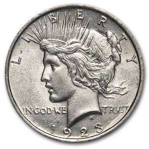 1923 Peace Dollar AU-55 (VAM-1AB Extra Hair, LDS) 1923 Peace Dollar AU-55 (VAM-1AB Extra Hair, LDS)