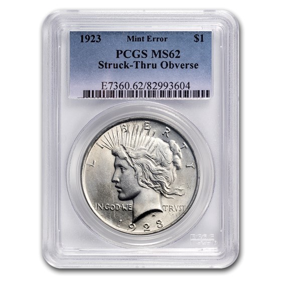 1923 Peace Dollar MS-62 PCGS (Mint Error)