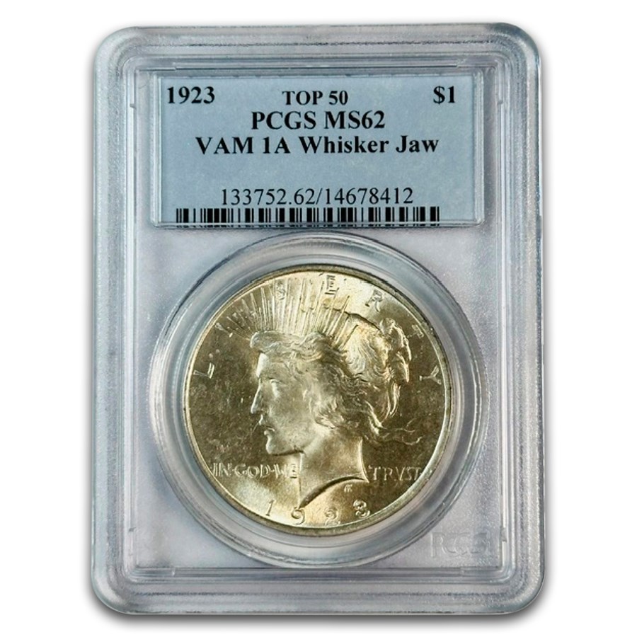 1923 Peace Dollar MS-62 PCGS (VAM-1A, Whisker Jaw, Top-50)
