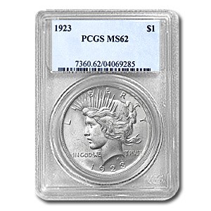 1923 Peace Dollar MS-62 PCGS