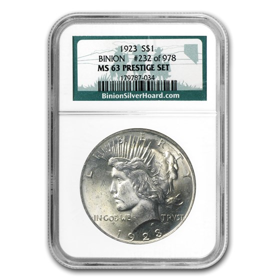 1923 Peace Dollar MS-63 NGC (Binion Collection) 1923 Peace Dollar MS-63 NGC (Binion Collection)