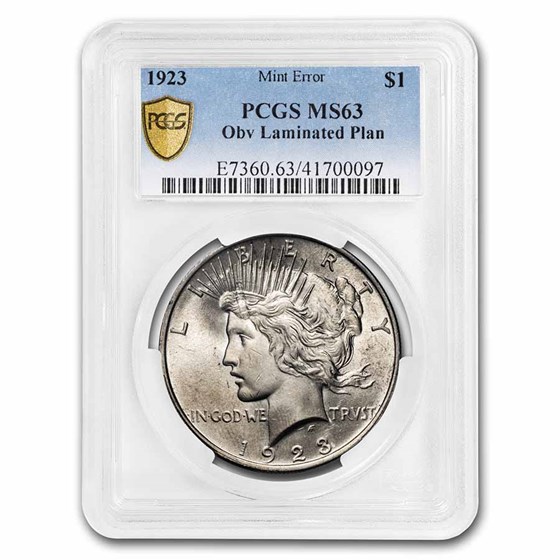 1923 Peace Dollar MS-63 PCGS (Obv. Lamination Plan) 1923 Peace Dollar MS-63 PCGS (Obv. Lamination Plan)
