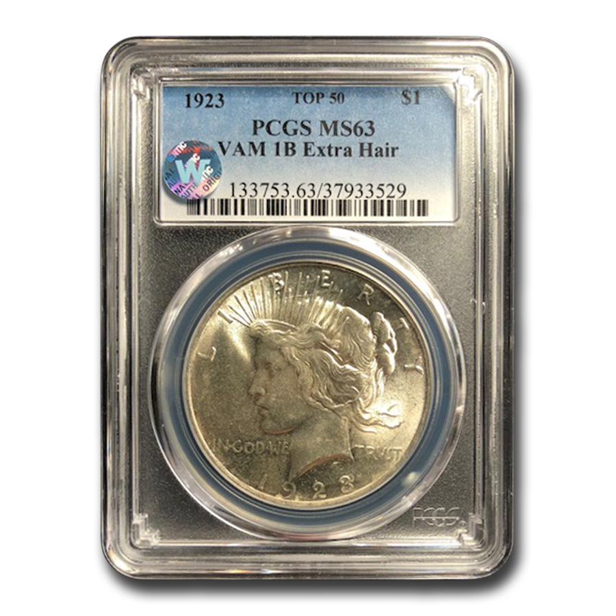 Buy 1923 Peace Dollar MS-63 PCGS (VAM-1B, Extra Hair, Top-50) | APMEX