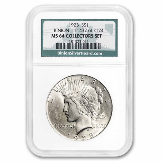 1923 Peace Dollar MS-64 NGC (Binion Collection) 1923 Peace Dollar MS-64 NGC (Binion Collection)