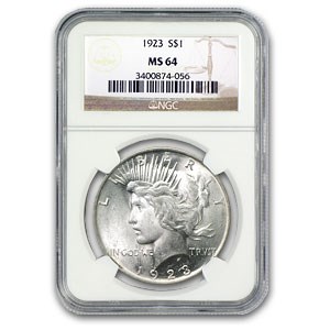 1923 Peace Dollar MS-64 NGC (VAM-1F, Chin Bar, Top-50) 1923 Peace Dollar MS-64 NGC (VAM-1F, Chin Bar, Top-50)