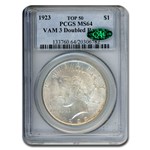 1923 Peace Dollar MS-64 PCGS CAC (VAM 3 Double Rev, Top 50)