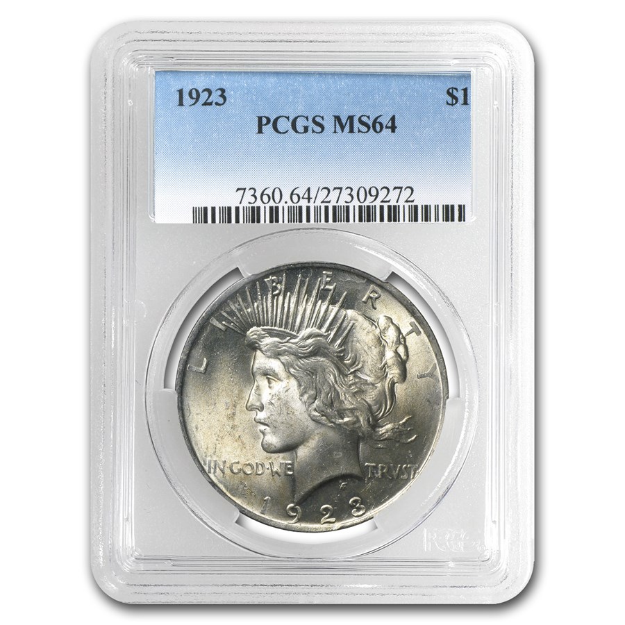 Buy 1923 Peace Dollar Ms 64 Pcgs Apmex