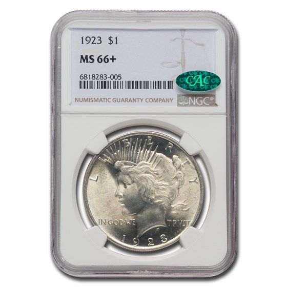 1923 Peace Dollar MS-66+ NGC CAC 1923 Peace Dollar MS-66+ NGC CAC