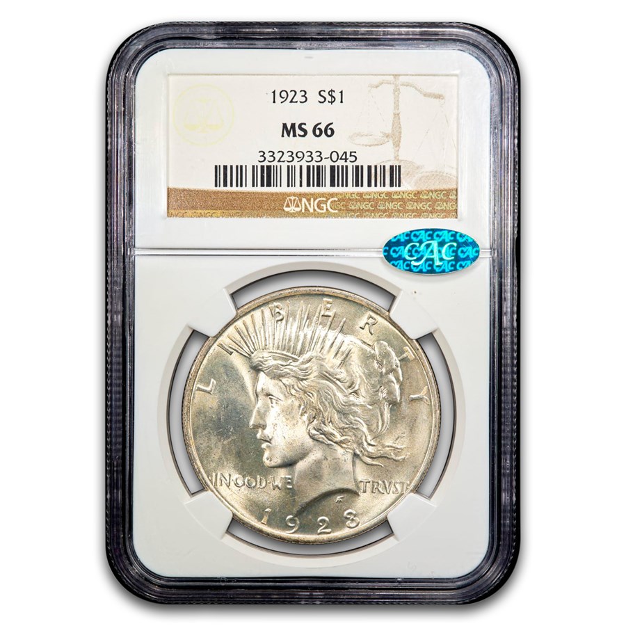1923 Peace Dollar MS-66 NGC CAC