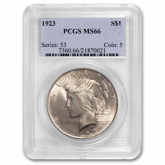 1923 Peace Dollar MS-66 PCGS 1923 Peace Dollar MS-66 PCGS