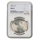 1923 Peace Dollar MS-67 NGC