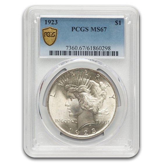 1923 Peace Dollar MS-67 PCGS