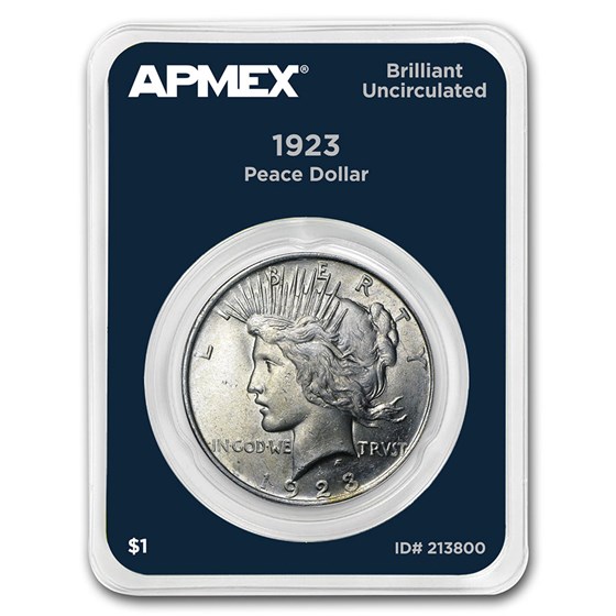1923 Peace Silver Dollar APMEX Card BU 1923 Peace Silver Dollar APMEX Card BU