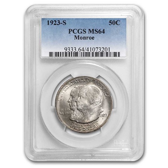 1923-S Monroe Doctrine Commemorative Half Dollar MS-64 PCGS 1923-S Monroe Doctrine Commemorative Half Dollar MS-64 PCGS