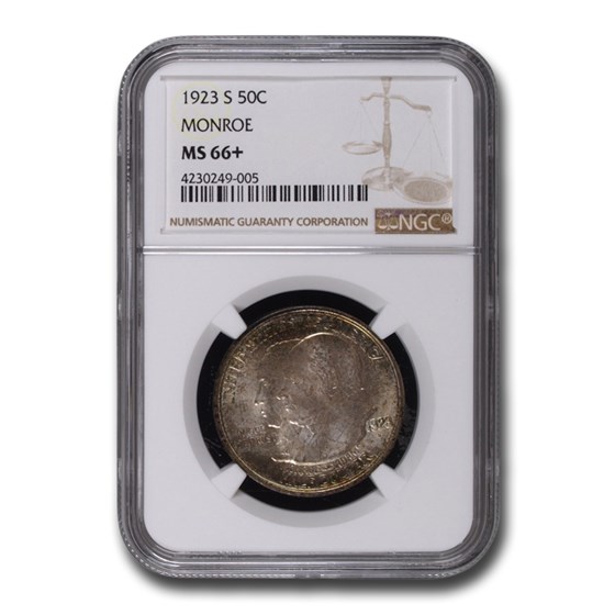 1923-S Monroe Doctrine Commemorative Half Dollar MS-66+ NGC 1923-S Monroe Doctrine Commemorative Half Dollar MS-66+ NGC