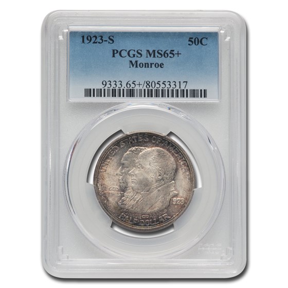 1923-S Monroe Doctrine Half Dollar Commem MS-65+ PCGS 1923-S Monroe Doctrine Half Dollar Commem MS-65+ PCGS