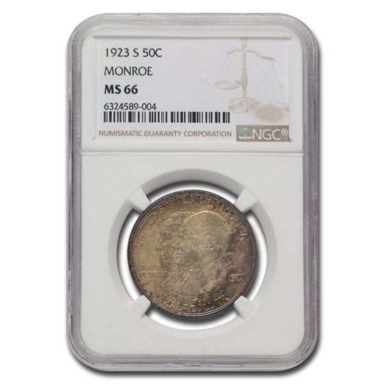 1923-S Monroe Doctrine Half Dollar Commem MS-66 NGC 1923-S Monroe Doctrine Half Dollar Commem MS-66 NGC