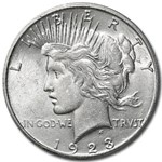1923-S Peace Dollar AU-58