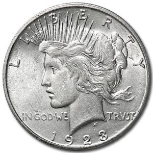 1923-S Peace Dollar AU-58
