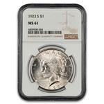 1923-S Peace Dollar MS-61 NGC