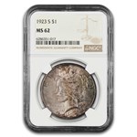 1923-S Peace Dollar MS-62 NGC (Toned)