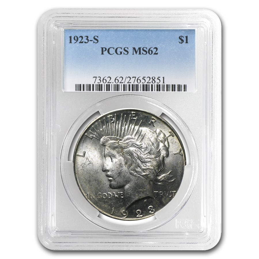 1923-S Peace Dollar MS-62 PCGS