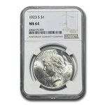 1923-S Peace Dollar MS-64 NGC