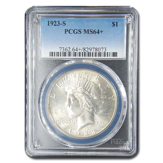 1923-S Peace Dollar MS-64+ PCGS 1923-S Peace Dollar MS-64+ PCGS