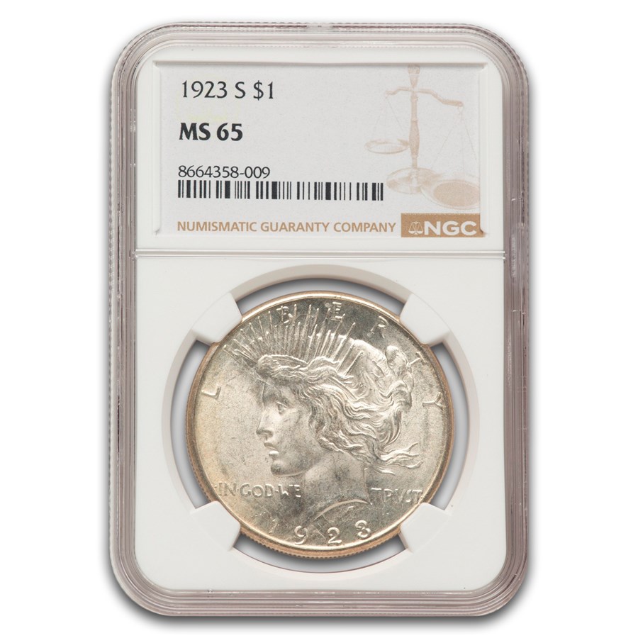 1923-S Peace Dollar MS-65 NGC