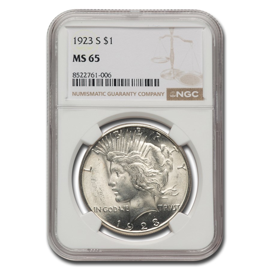 1923-S Peace Dollar MS-65 NGC