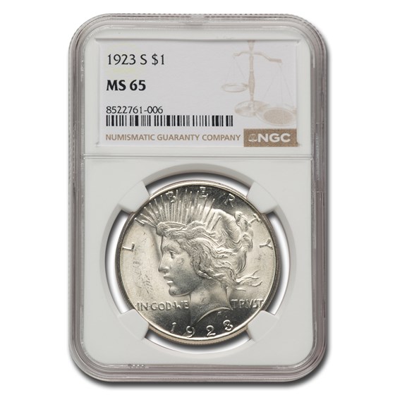 1923-S Peace Dollar MS-65 NGC 1923-S Peace Dollar MS-65 NGC