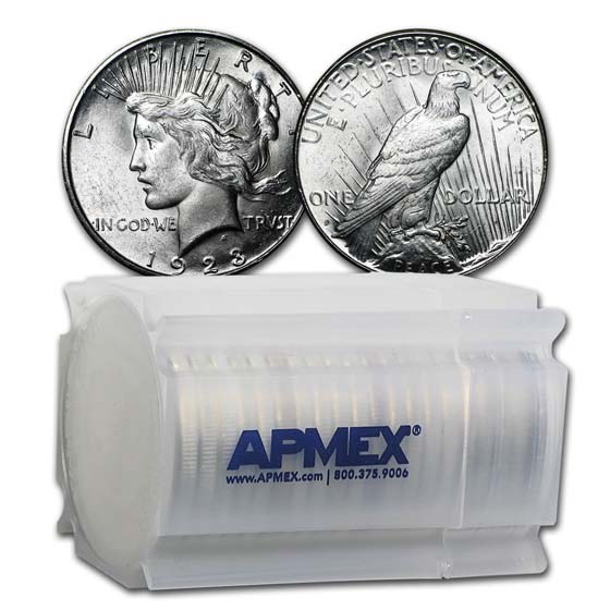 1923-S Peace Silver Dollars BU (20-Coin Roll) 1923-S Peace Silver Dollars BU (20-Coin Roll)