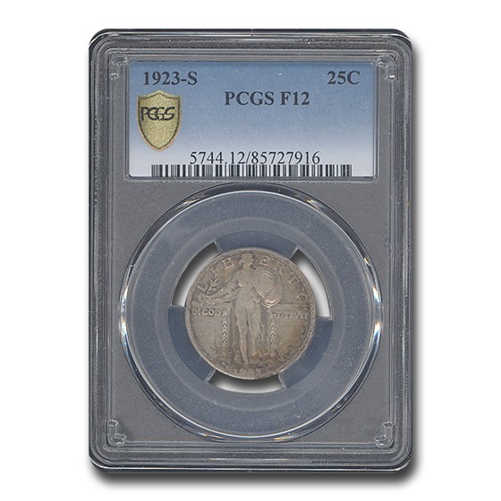 1923-S Standing Liberty Quarter F-12 PCGS 1923-S Standing Liberty Quarter F-12 PCGS