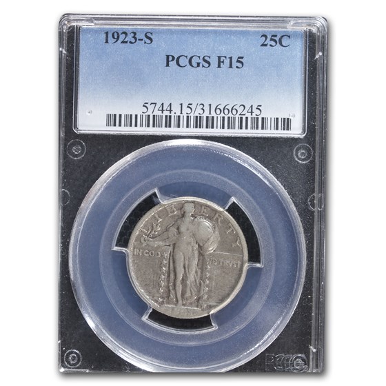 1923-S Standing Liberty Quarter Fine-15 PCGS 1923-S Standing Liberty Quarter Fine-15 PCGS