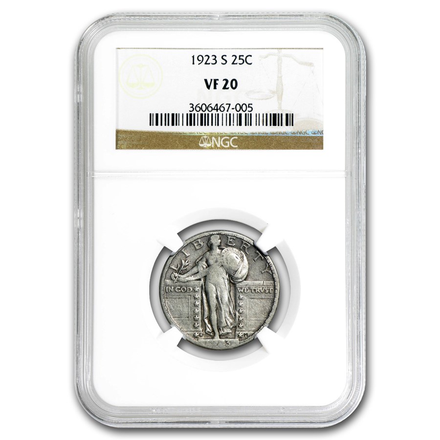 1923-S Standing Liberty Quarter VF-20 NGC