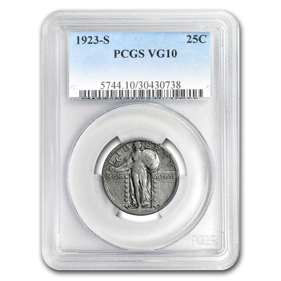 1923-S Standing Liberty Quarter VG-10 PCGS 1923-S Standing Liberty Quarter VG-10 PCGS
