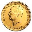 1923/XX Turkey Gold 100 Kurush Average Circ (Random)