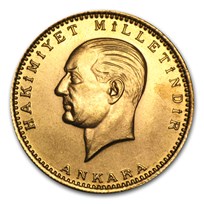 1923/XX Turkey Gold 500 Kurush AU (Random)